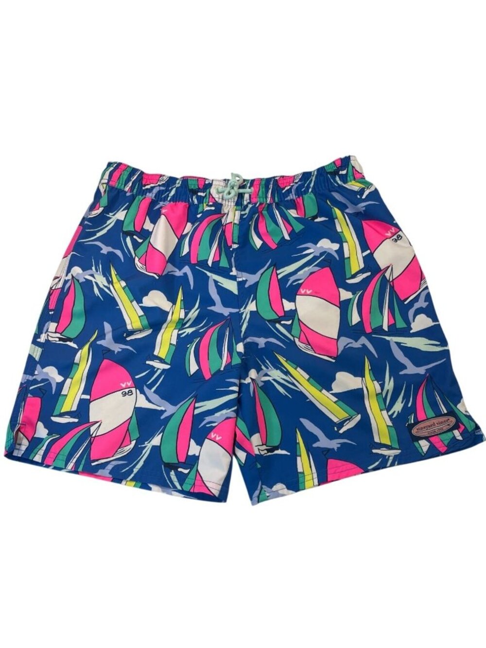 Vineyard Vines Sailboat Swim Trunk XL Blue Colorful Coastal Beachy Yacht Resort